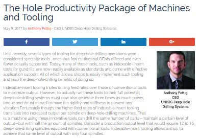 Anthony Fettig, UNISIG CEO discusses deep hole drilling tooling